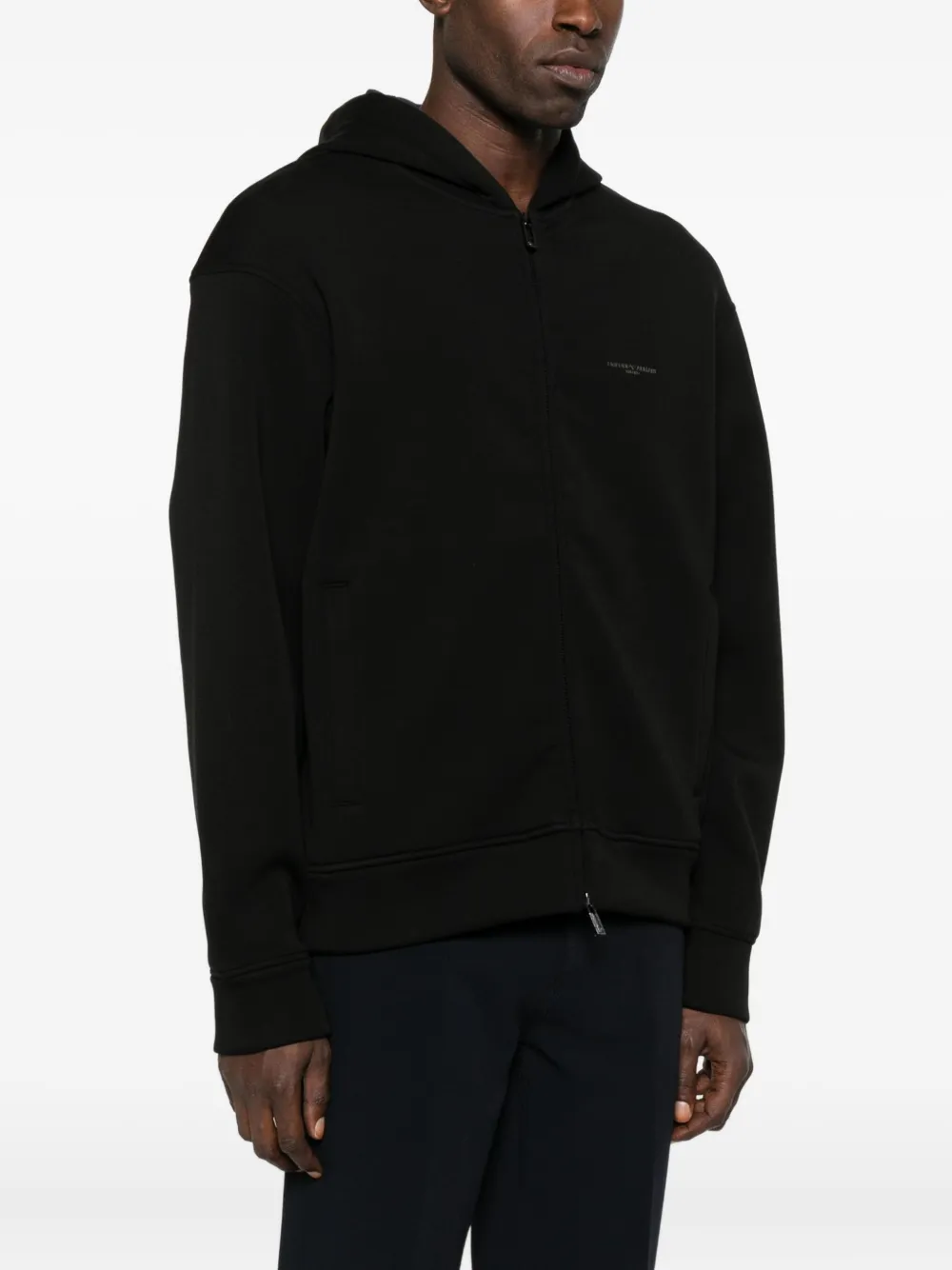 Emporio Armani Hoodie met rits Zwart