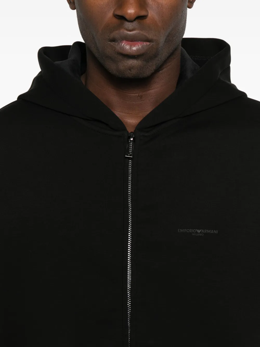 Emporio Armani Hoodie met rits Zwart