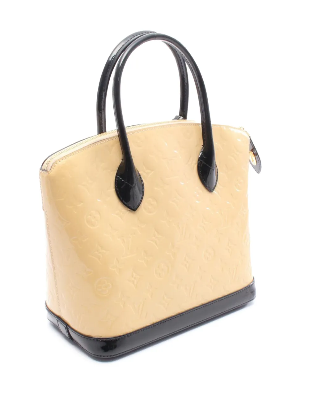 Pre-owned Louis Vuitton 2014 Monogram Vernis Lockit Pm Handbag In Brown