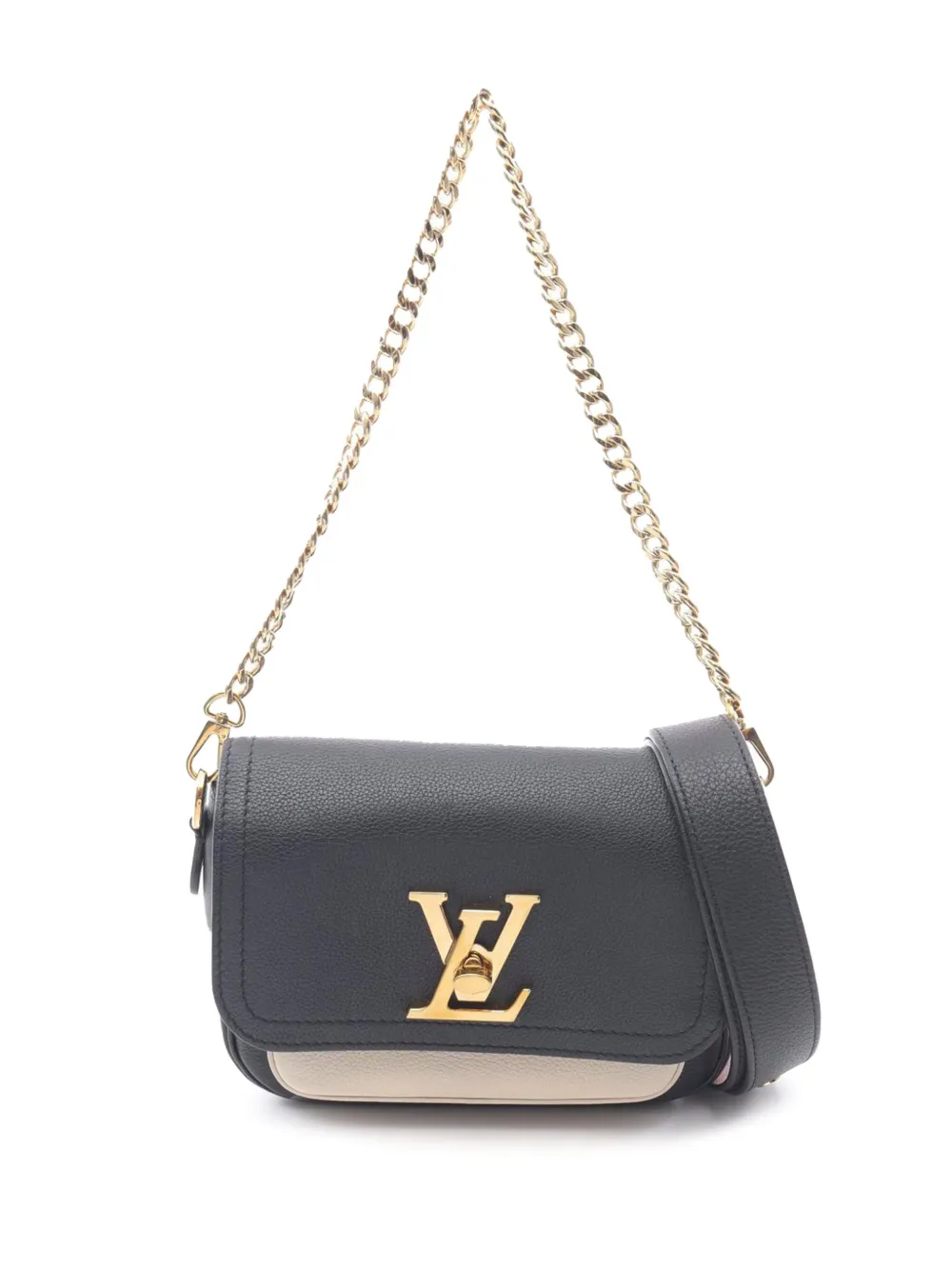 Pre-owned Louis Vuitton 2021-2025 Grained Calfskin Lockme Tender Satchel In Brown