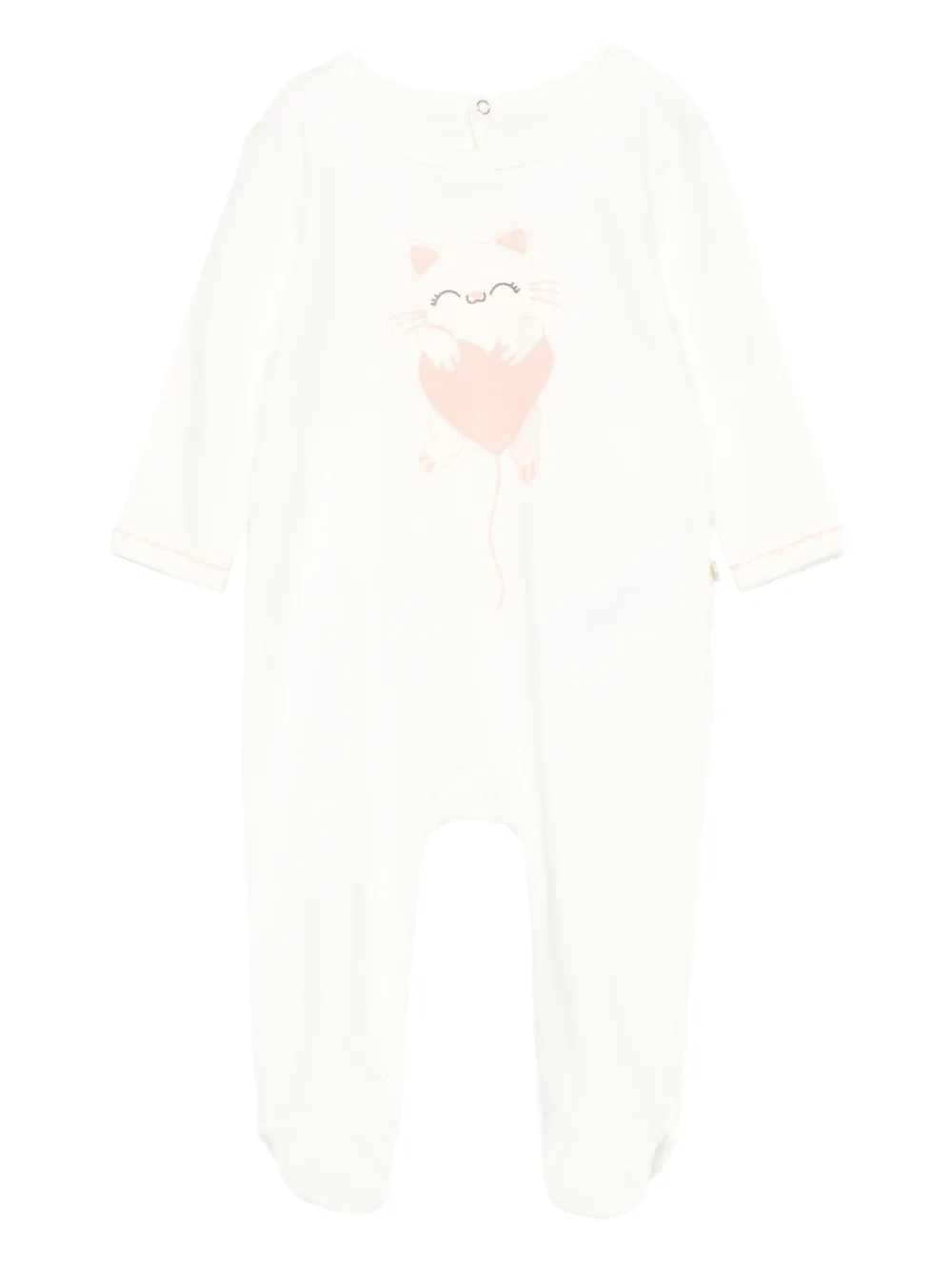 Billieblush cat heart print long-sleeve romper | Neutrals | Image 1