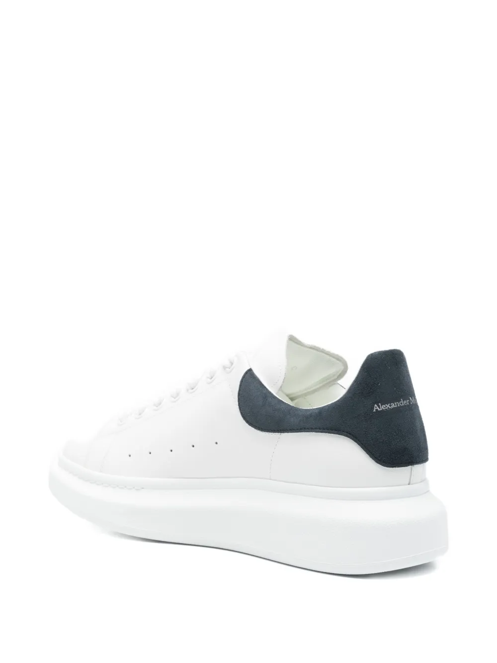 Alexander Mcqueen Oversized Calf Leather Sneakers With Chunky Rubber Sole In White