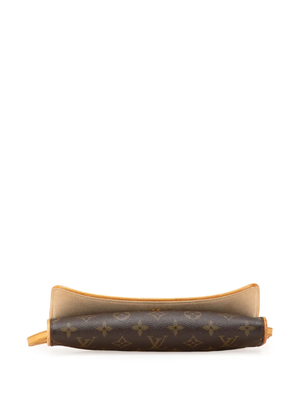 Pre-owned Louis Vuitton 2000 Monogram Pochette Twin Gm Crossbody Bag In Brown
