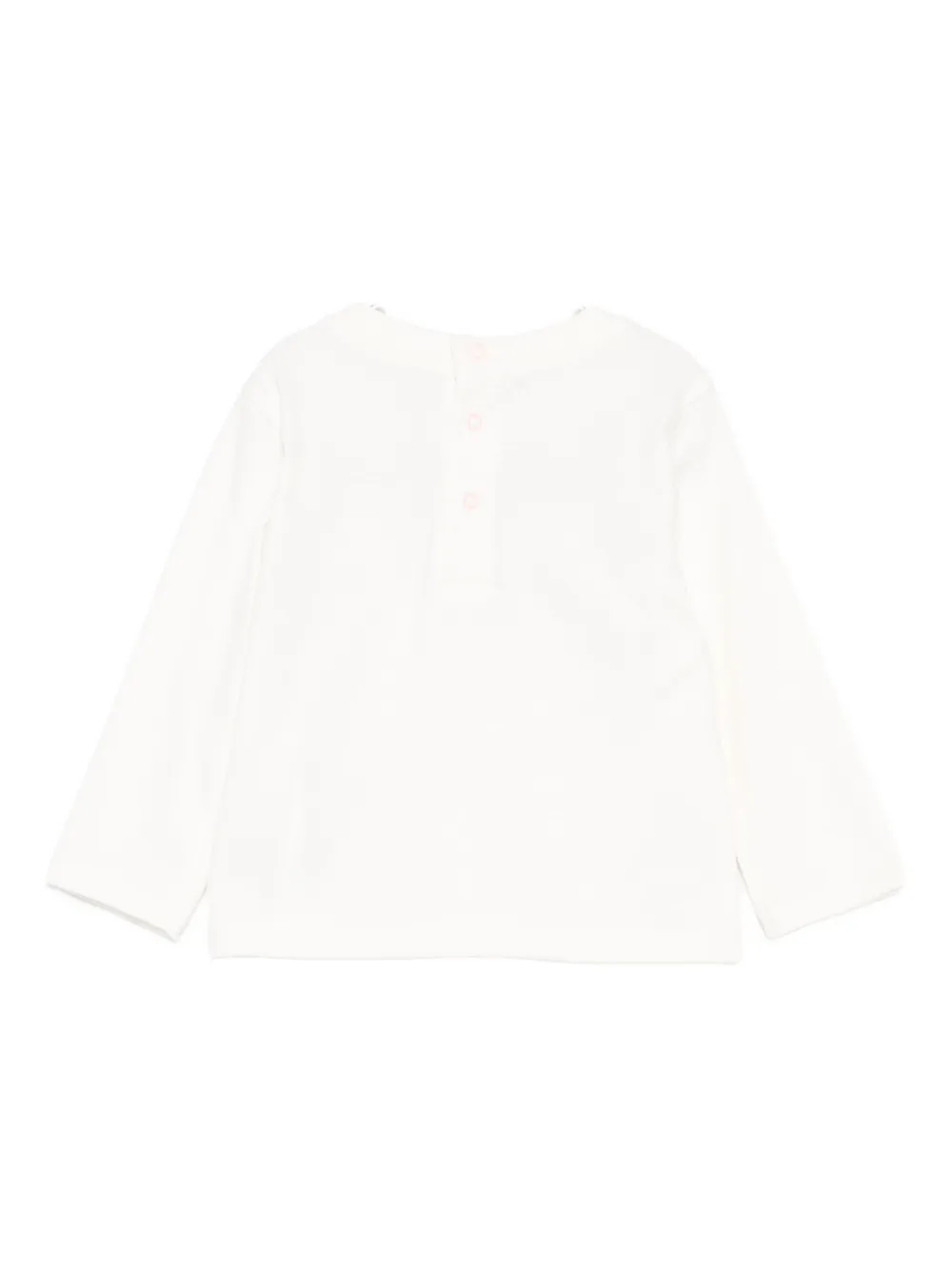 Billieblush Lamb-applique Long-sleeve Top In Neutral