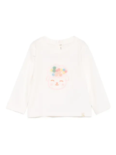 Billieblush lamb-applique long-sleeve top