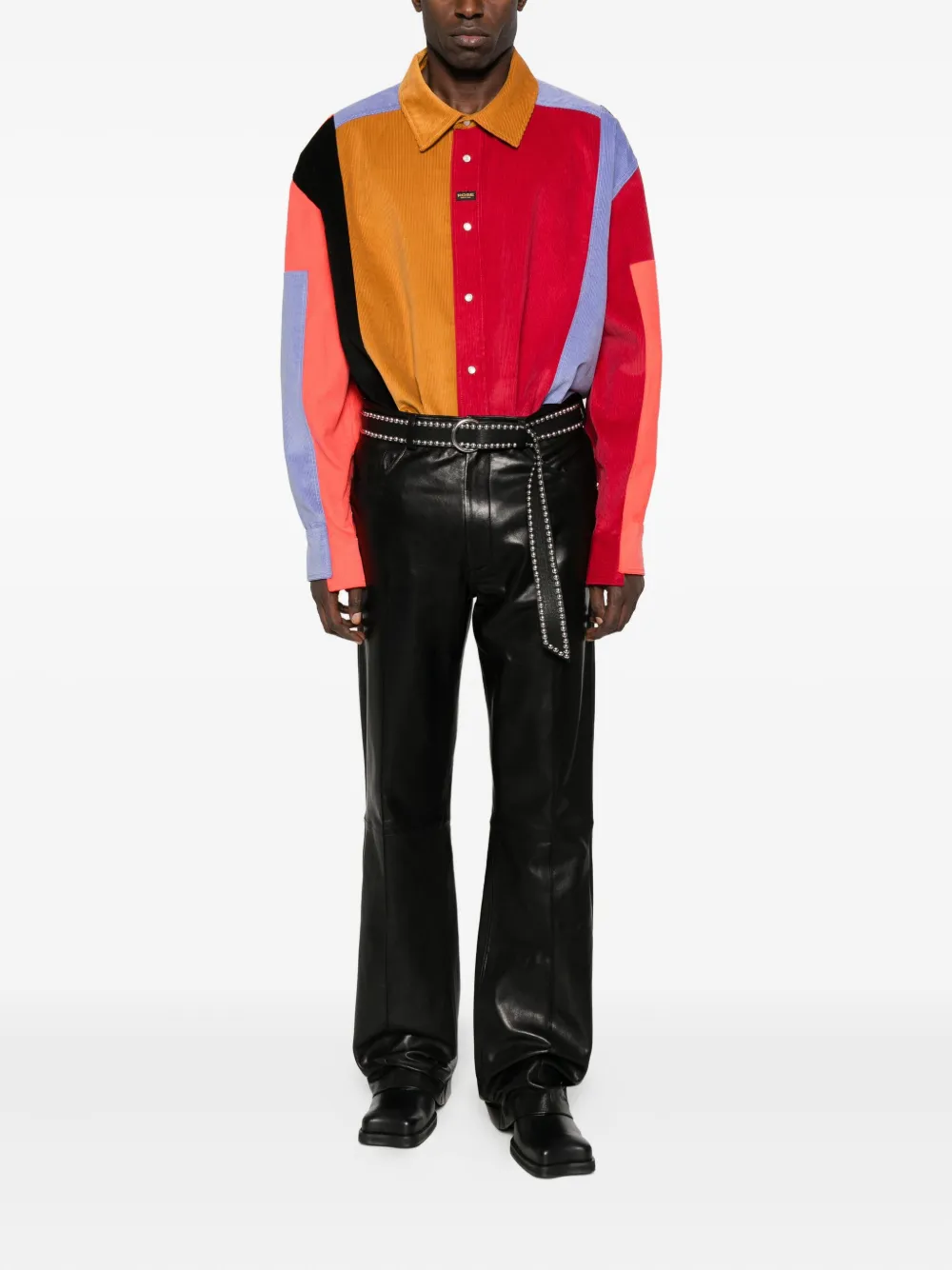 Martine Rose panelled corduroy shirt - Rood