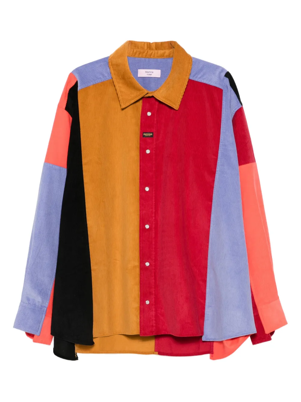 Martine Rose panelled corduroy shirt | Red | Image 1