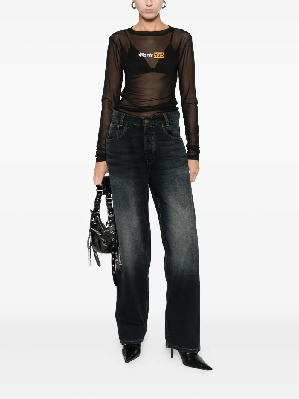 Charles Jeffrey Loverboy T-shirt met logodetail Zwart