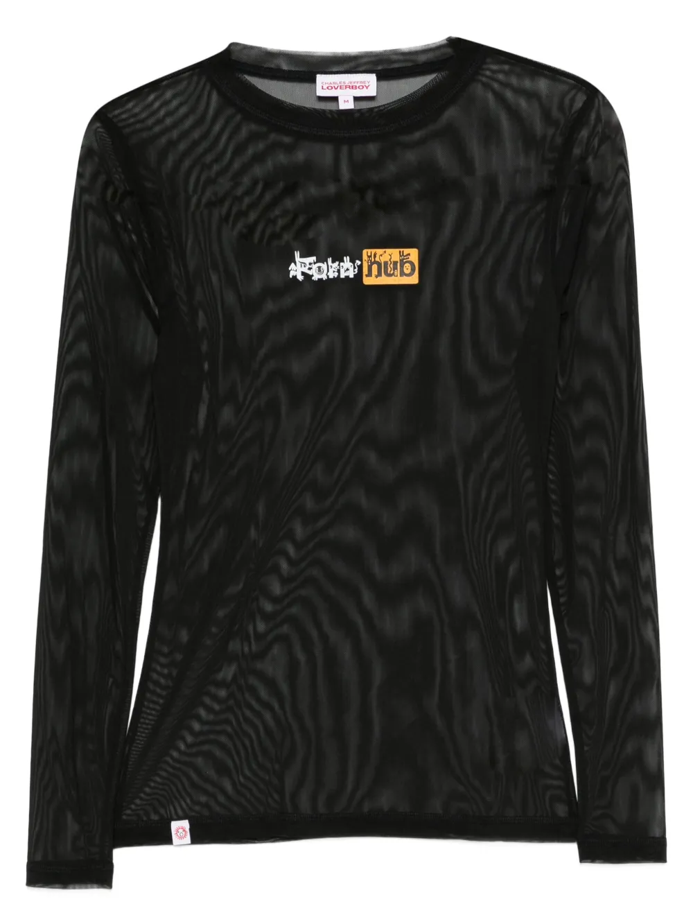 Charles Jeffrey Loverboy Camiseta com detalhe de logo | Preto | Image 1