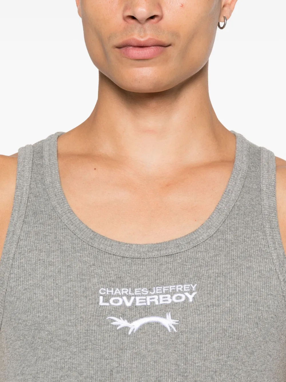 Charles Jeffrey Loverboy Embroidered-logo Tank Top In Gray