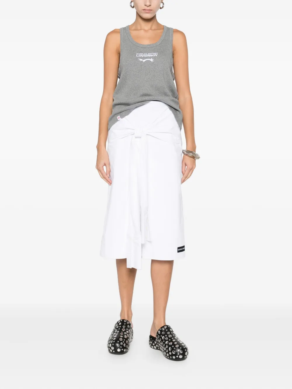 Charles Jeffrey Loverboy Embroidered-logo Tank Top In Gray