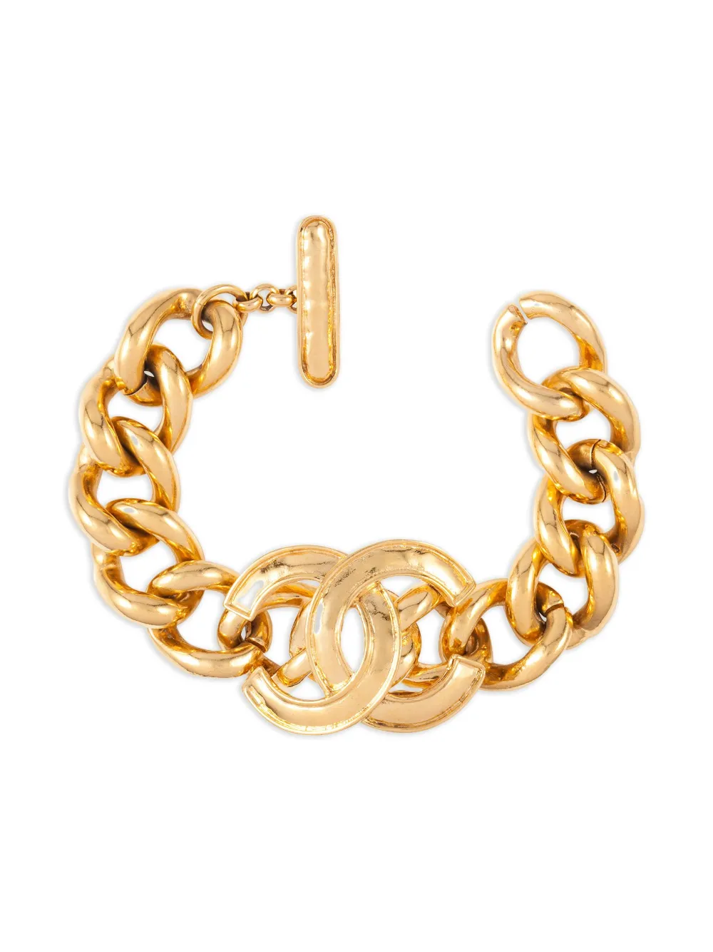 CHANEL Pre-Owned Bracciale a catena con logo CC 1994 - Oro