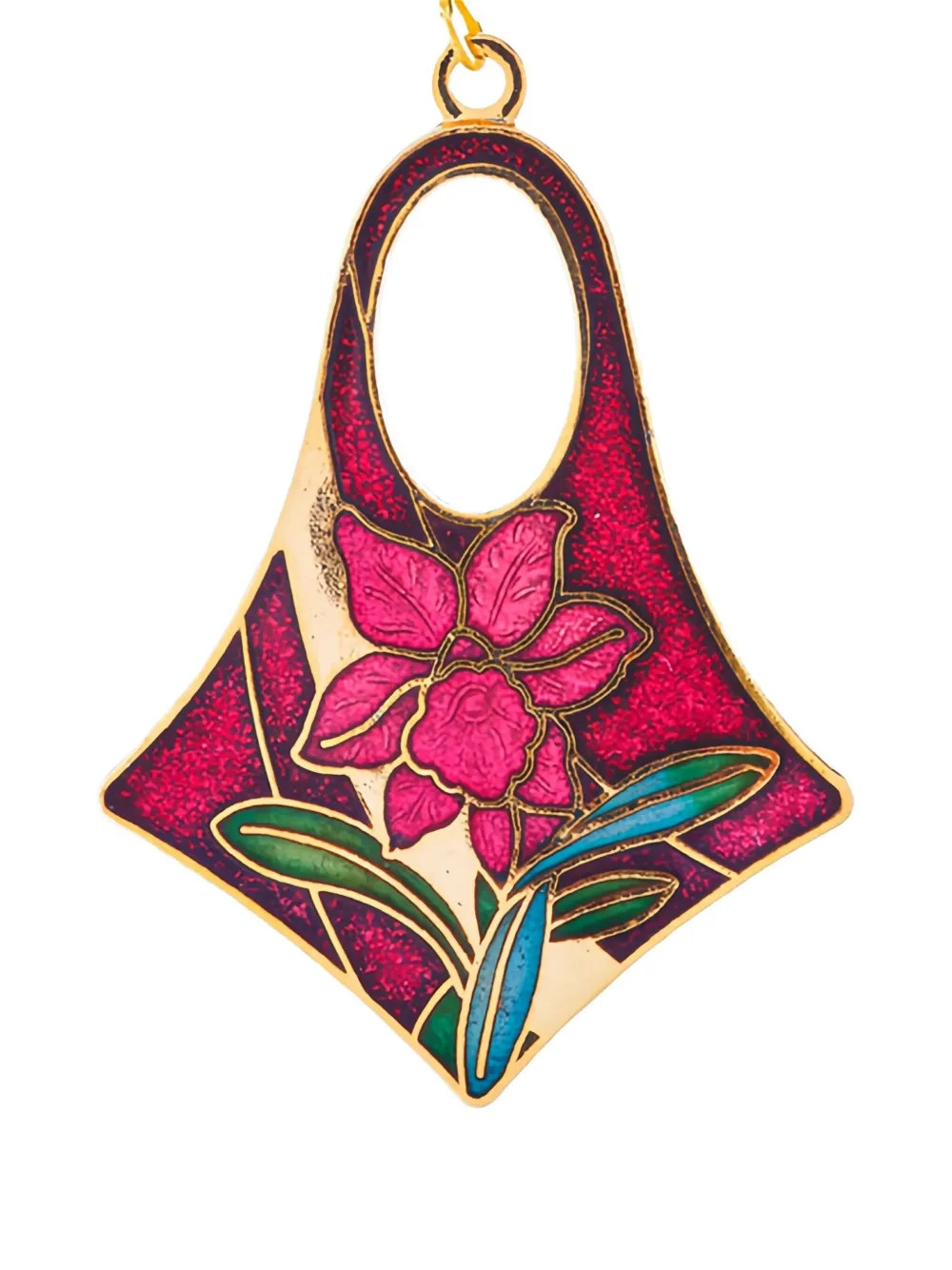 Pre-owned Susan Caplan Vintage 1980s Cloisonné Geometric Earrings In Pink