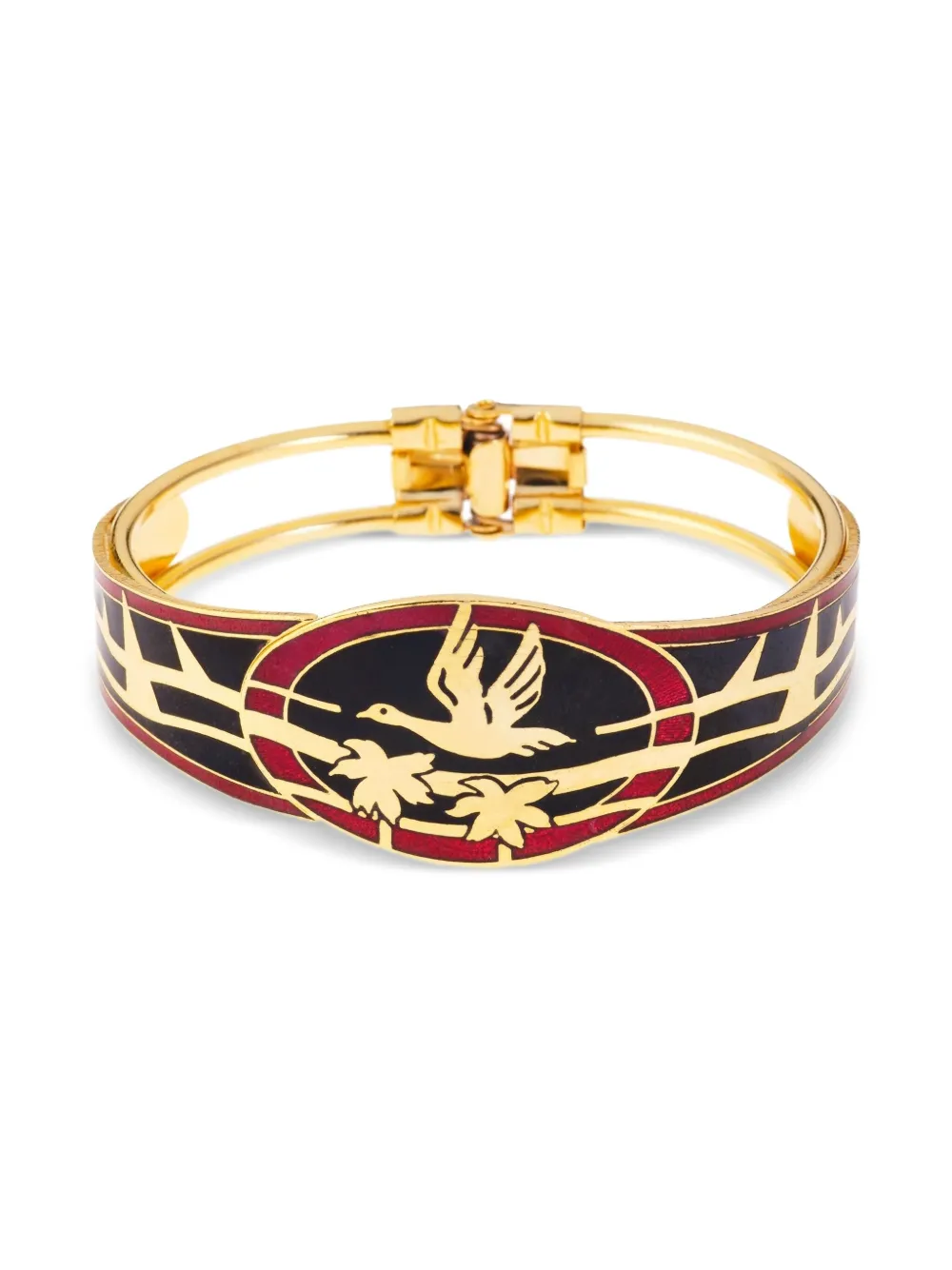 Susan Caplan Vintage 1980s Cloisonné ブレスレット - ブラック Susan Caplan Vintage 1980s Cloisonné ブレスレット - ブラック