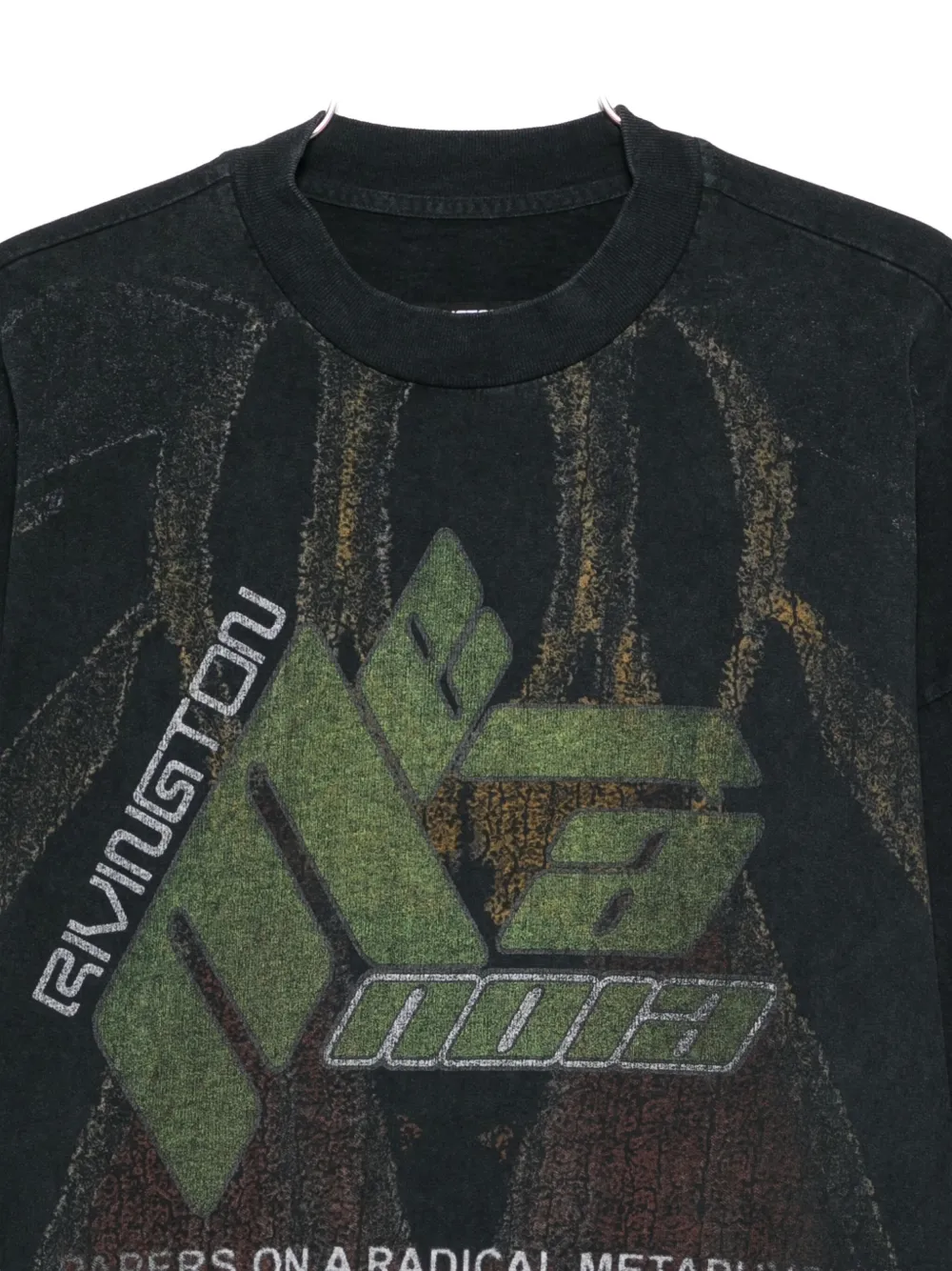 Rrr123 Graphic-print Long-sleeve T-shirt In Black