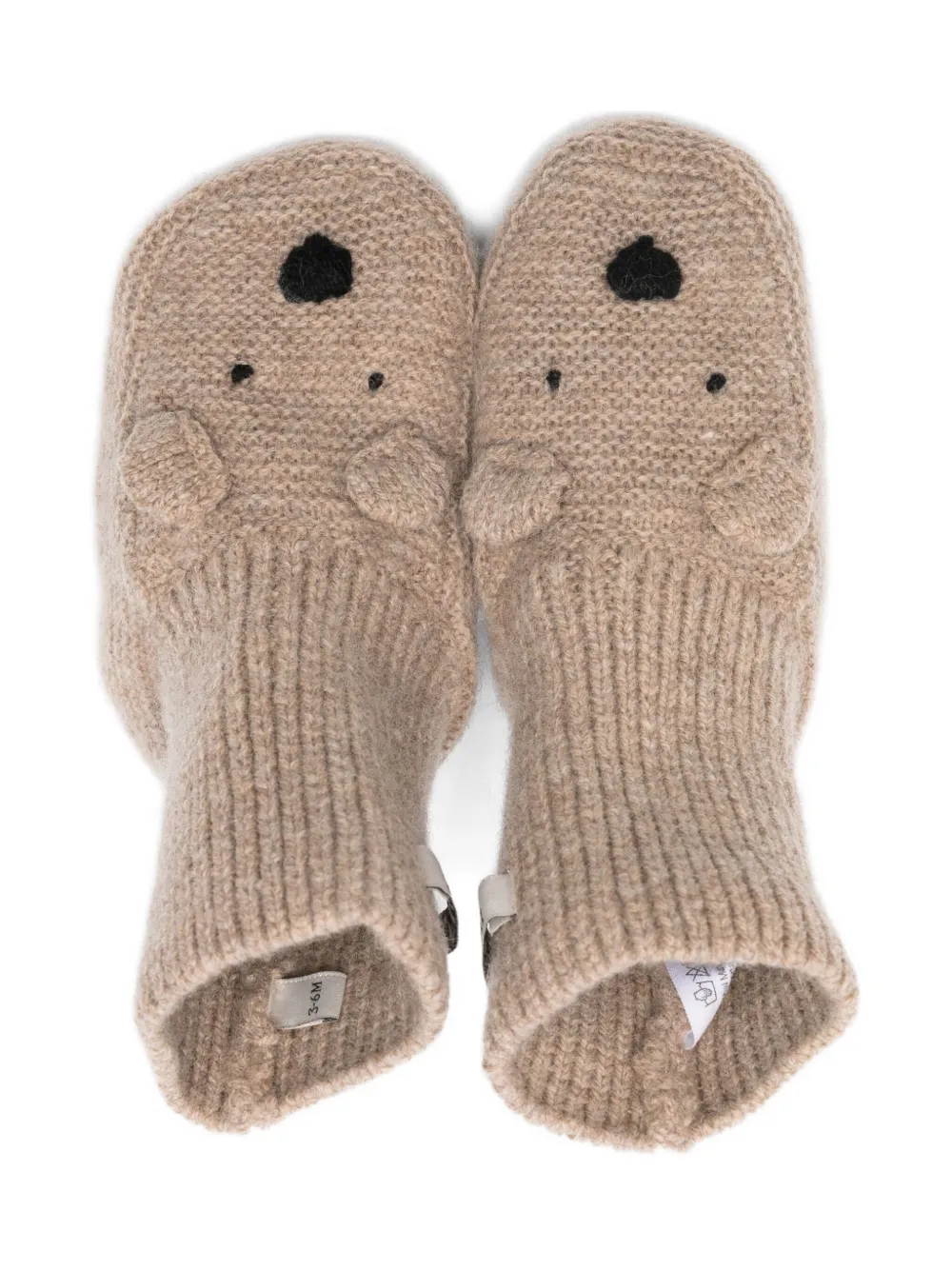 Donsje Bear-face Knitted Pre-walkers In Neutral