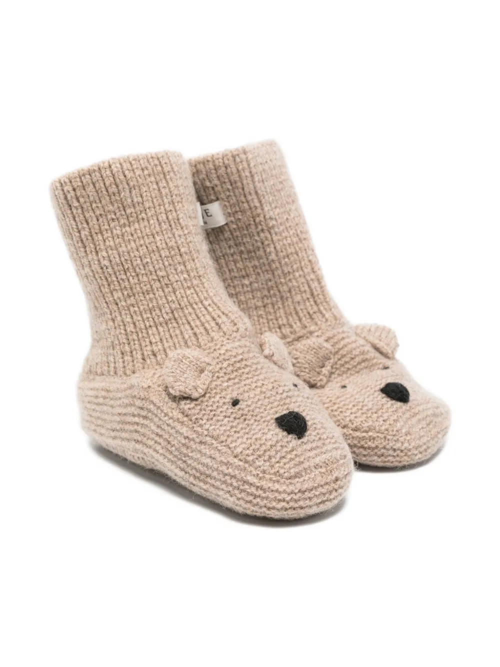 Donsje Bear-face Knitted Pre-walkers In Neutral