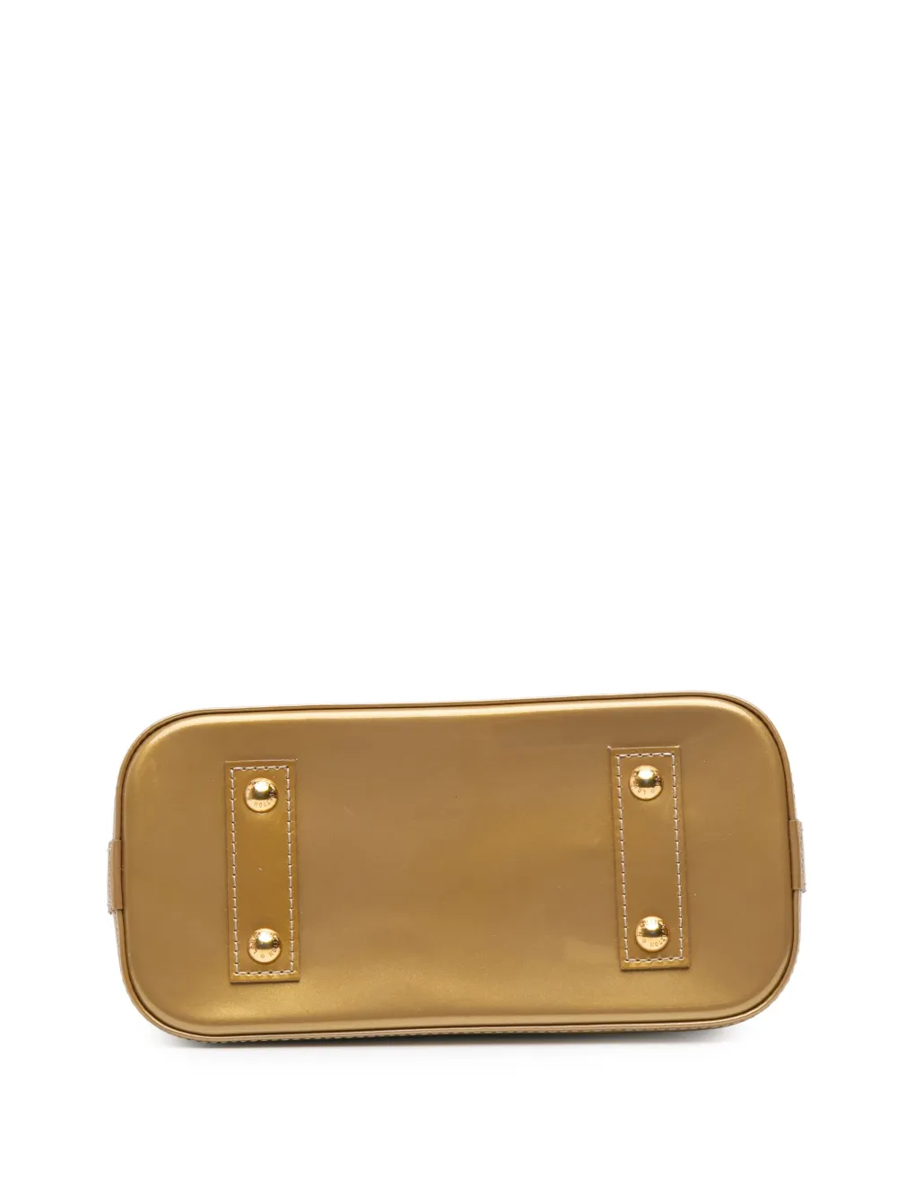 Pre-owned Louis Vuitton 2012 Monogram Vernis Alma Bb Satchel In Gold