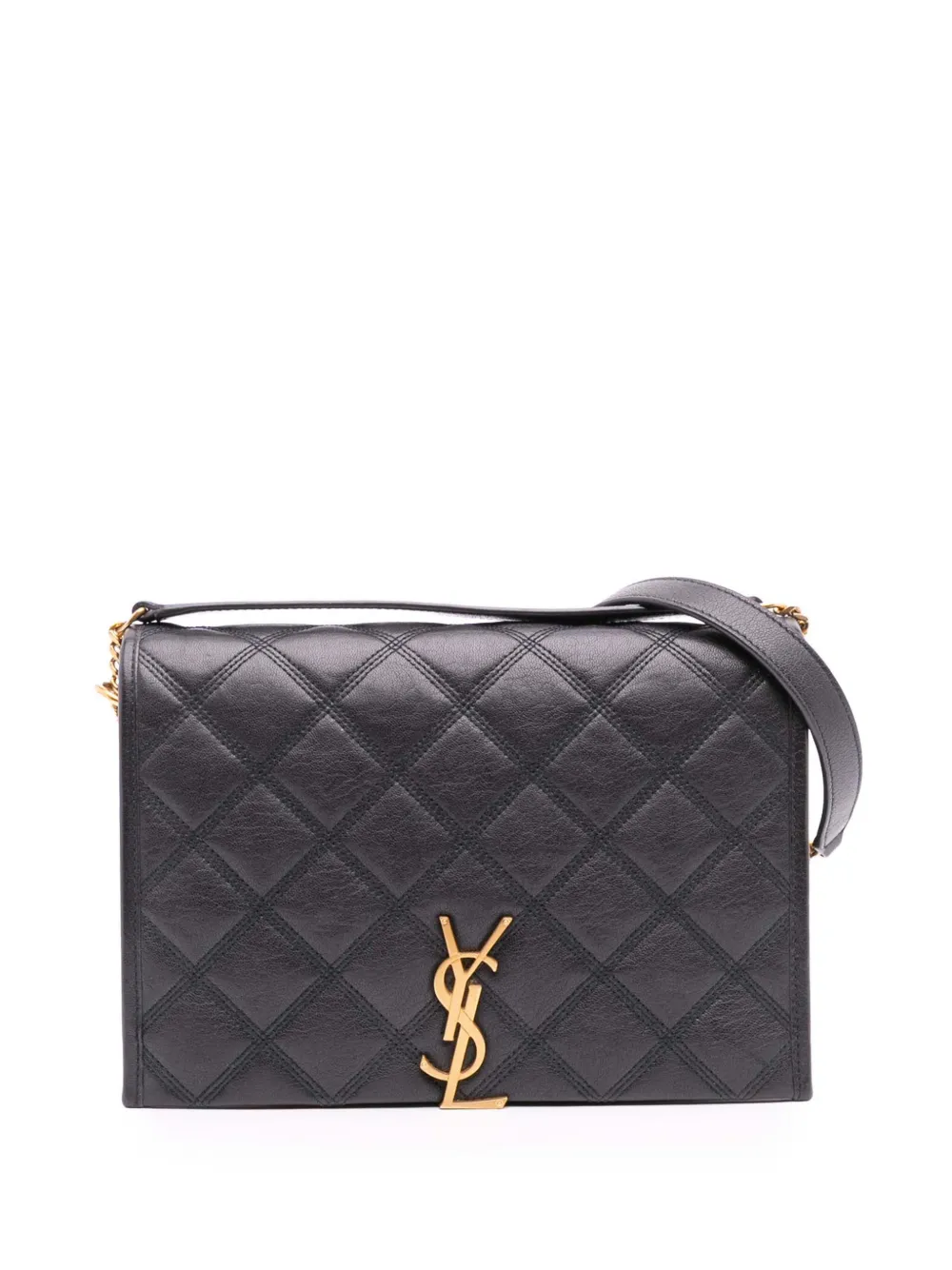 Saint Laurent Pre-Owned 2021 Mini Quilted Lambskin Becky Chain shoulder bag | Black | Image 1