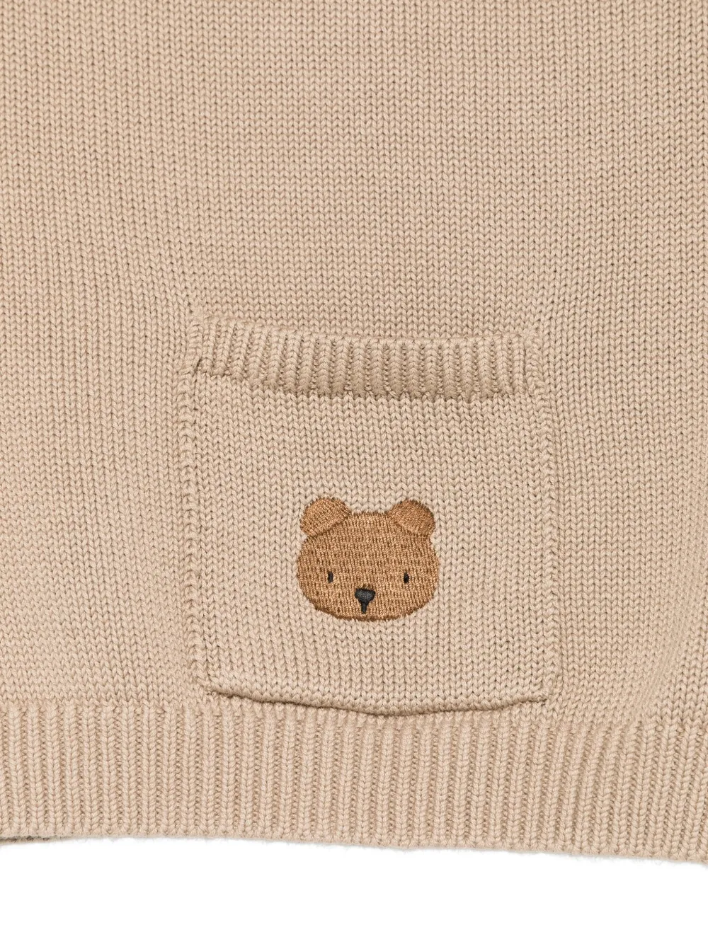 Donsje Bear-pocket Knitted Sweater In Brown