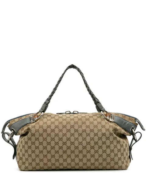 Gucci Pre-Owned tote Bamboo Bar mediana en lona con motivo GG 2016-2025