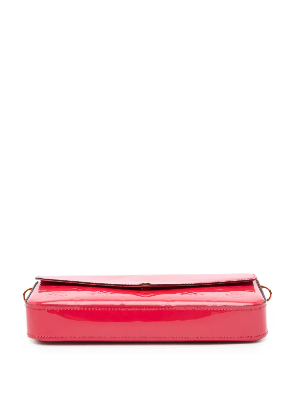 Pre-owned Louis Vuitton 2016 Monogram Vernis Pochette Felicie Crossbody Bag In Red