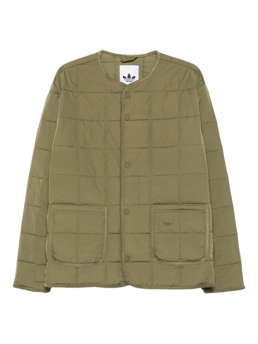 adidas quilted buttoned jacket | Green | Image 1