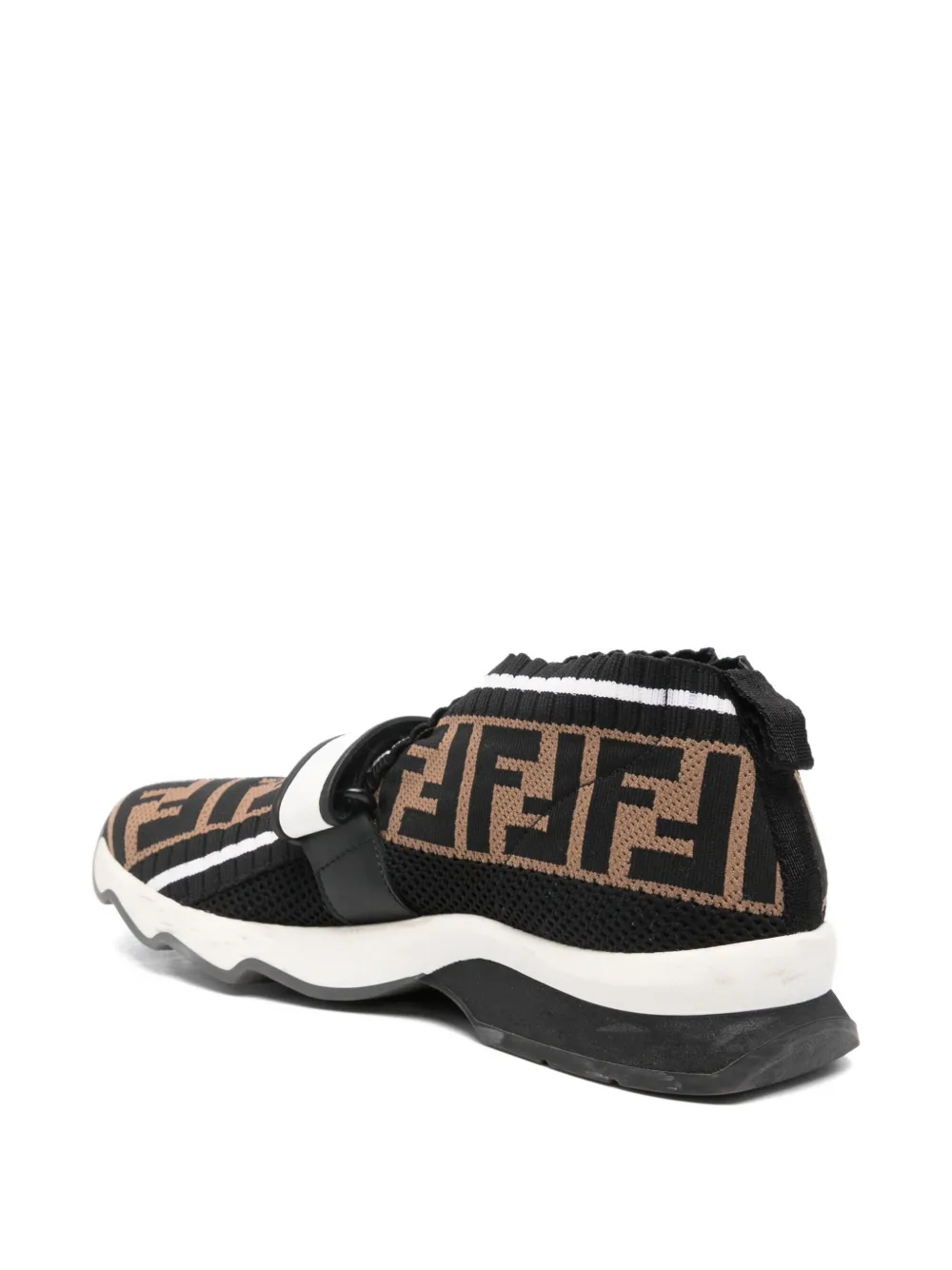 Pre-owned Fendi 2010s Logo-strap Sneakers In Black