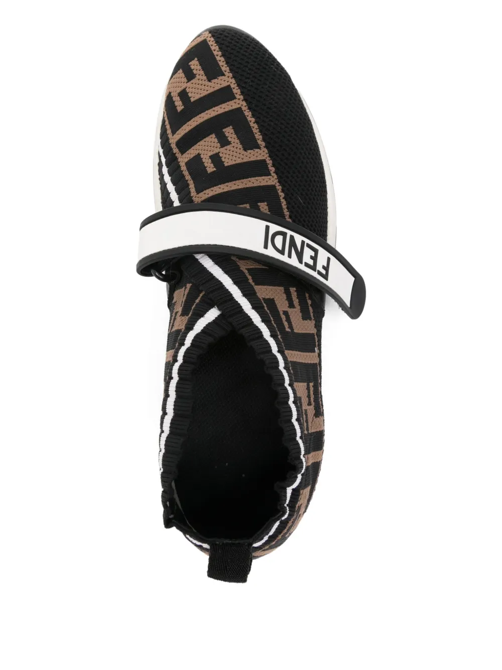 Pre-owned Fendi 2010s Logo-strap Sneakers In Black