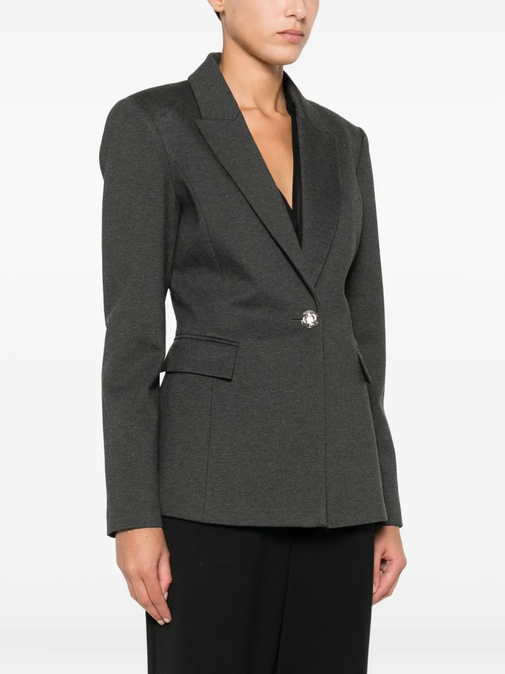 Liu •jo Single-button Pocket Jacket In Gray