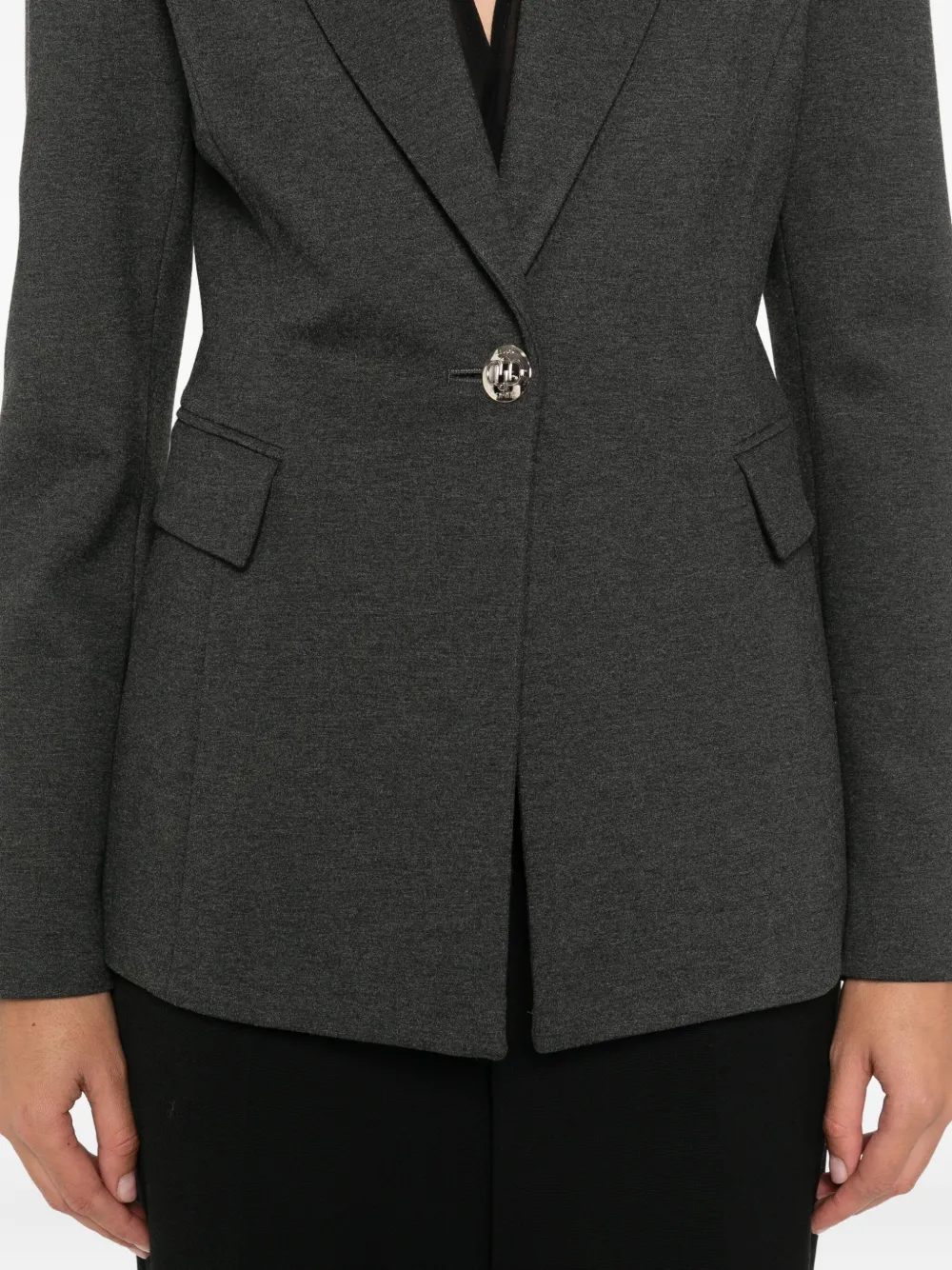 Liu •jo Single-button Pocket Jacket In Gray