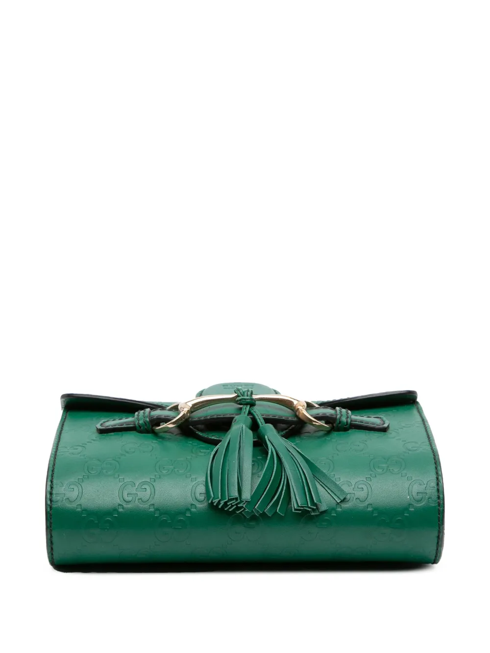 Pre-owned Gucci 2016-2025 Mini Ssima Emily Crossbody Bag In Green