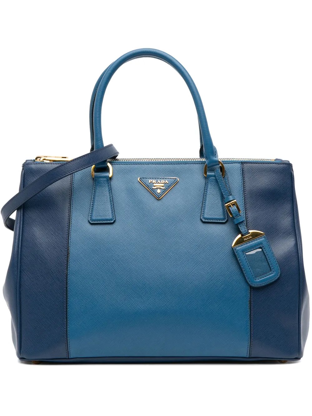 Prada Pre-Owned 2013-2025 Medium Bicolor Saffiano Lux Galleria Double Zip satchel | Blue | Image 1