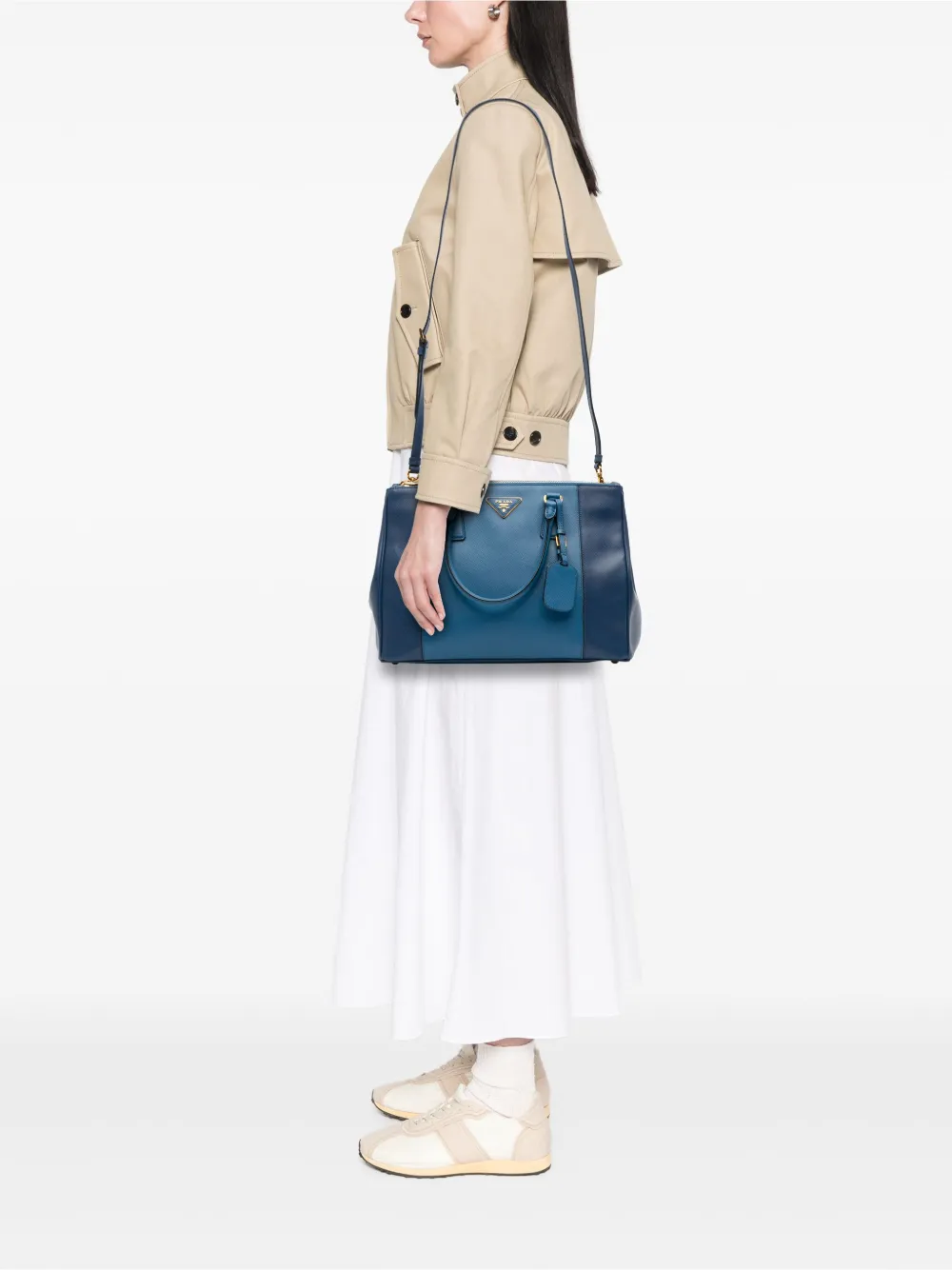 Prada Pre-Owned 2013-2025 Medium Bicolor Saffiano Lux Galleria Double Zip satchel | Pre-Owned | Image 2
