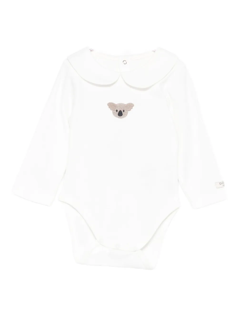 Donsje Koala-embroidered Peter-pan-collar Bodysuit In Neutral