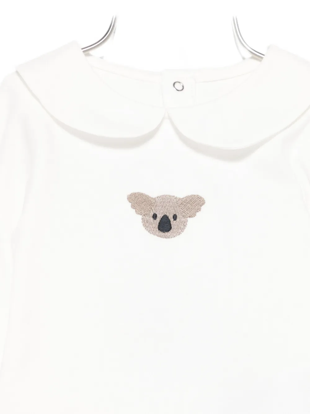 Donsje Koala-embroidered Peter-pan-collar Bodysuit In Neutral