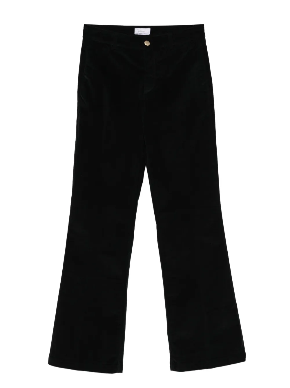 40 Weft Corduroy Flared Trousers In Black