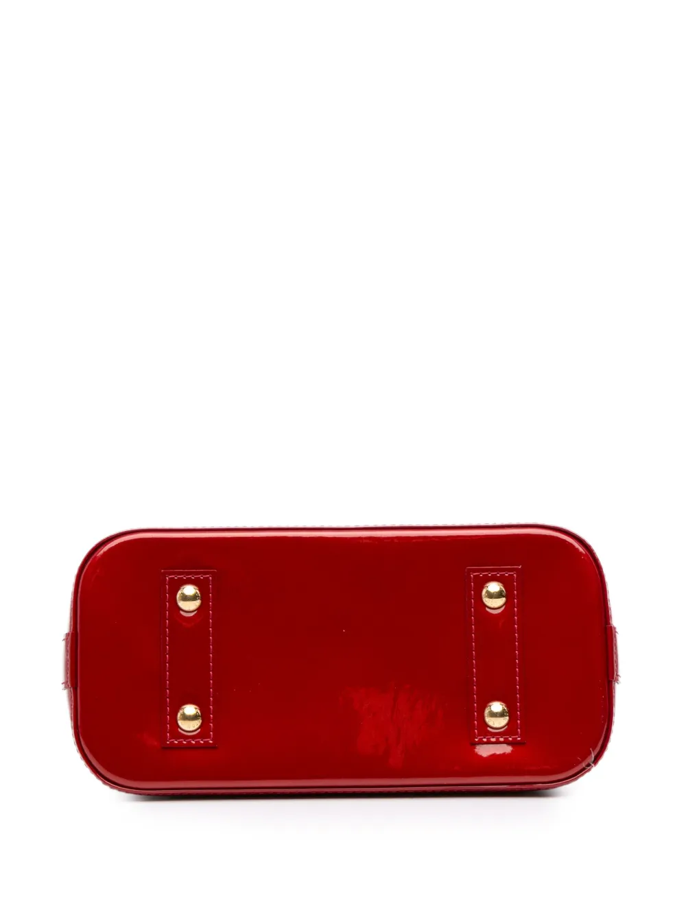 Pre-owned Louis Vuitton 2013 Monogram Vernis Alma Bb Satchel In Red