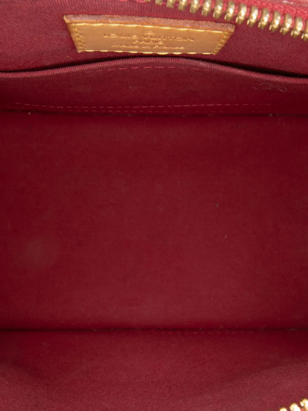 Pre-owned Louis Vuitton 2013 Monogram Vernis Alma Bb Satchel In Red