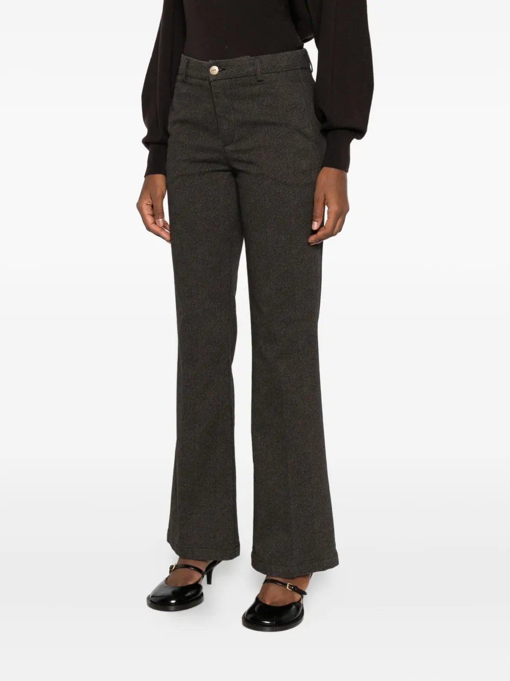 40 WEFT Flared broek Bruin