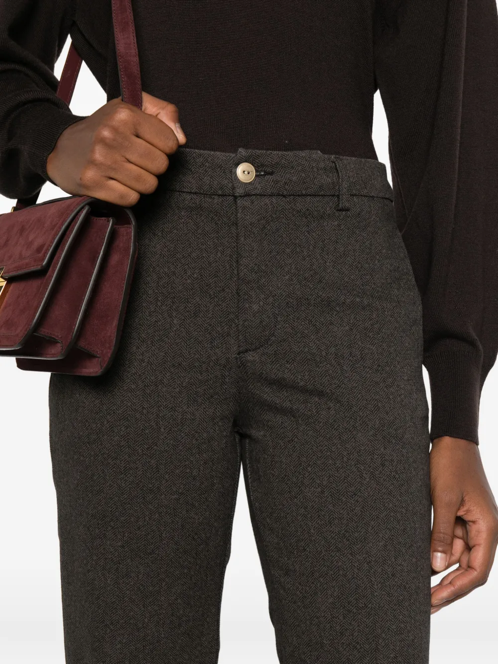 40 WEFT Flared broek Bruin