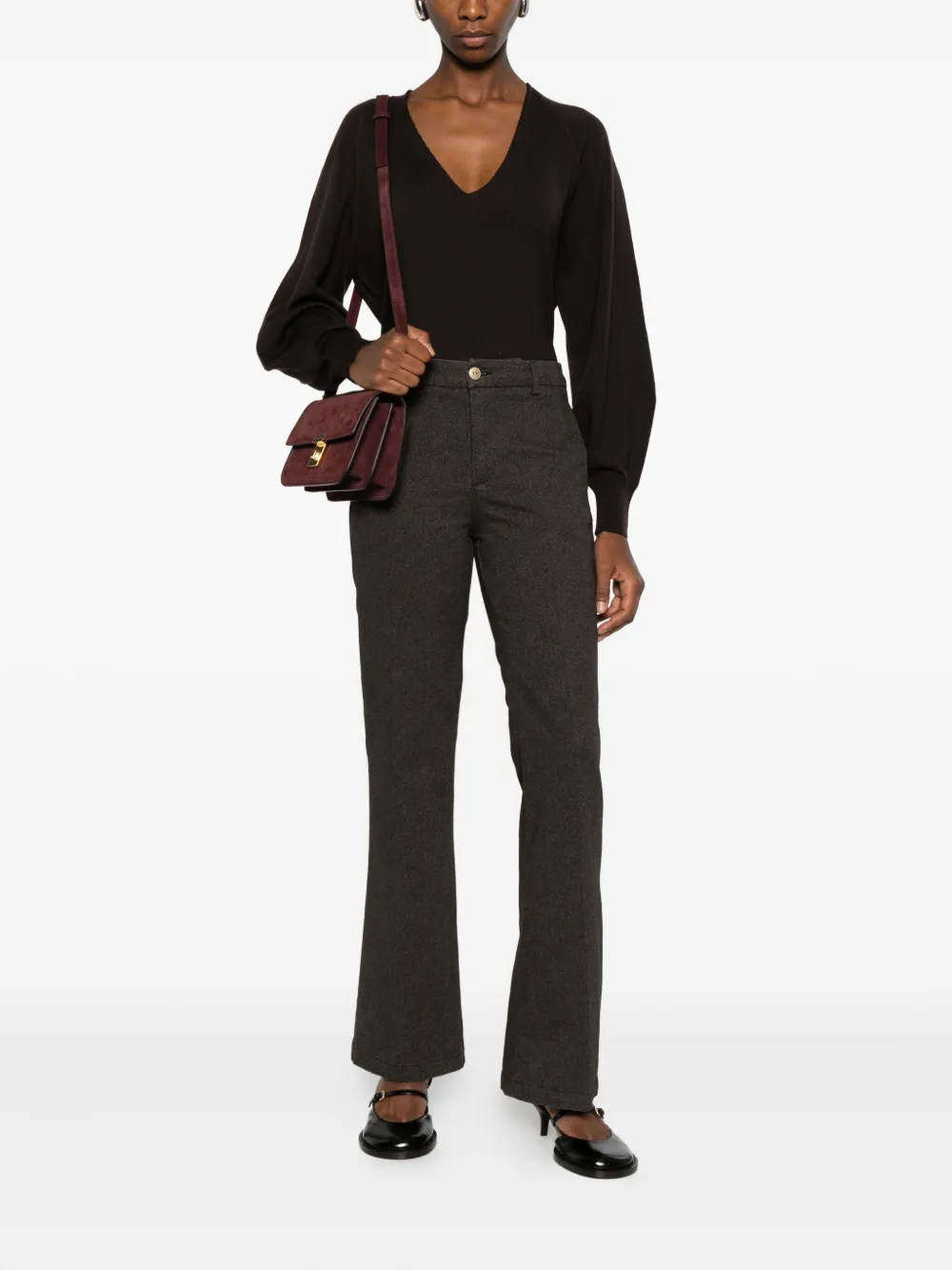 40 WEFT Flared broek - Bruin