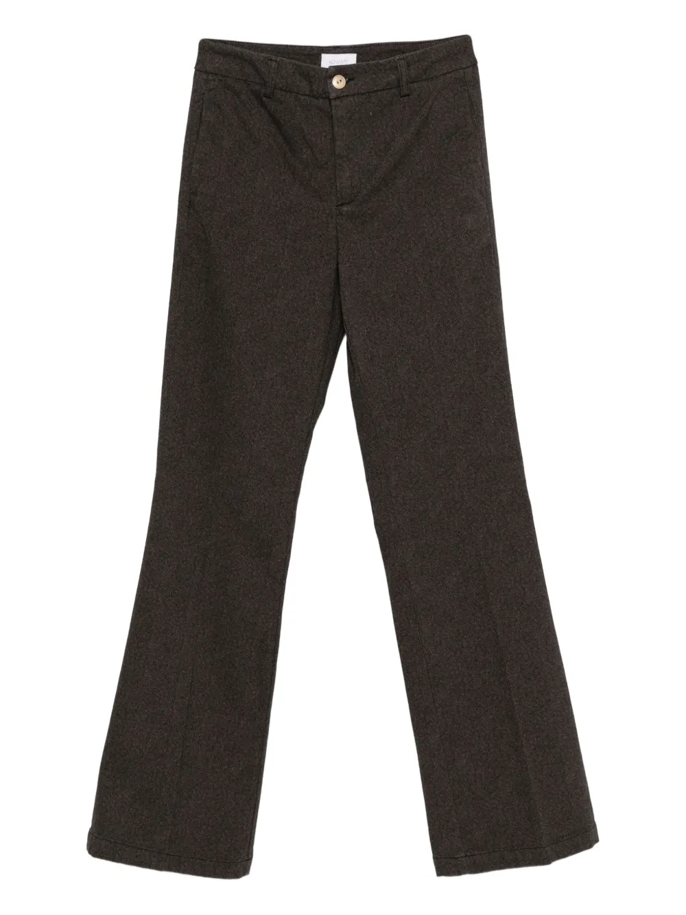 40 Weft Flared Trousers In Black