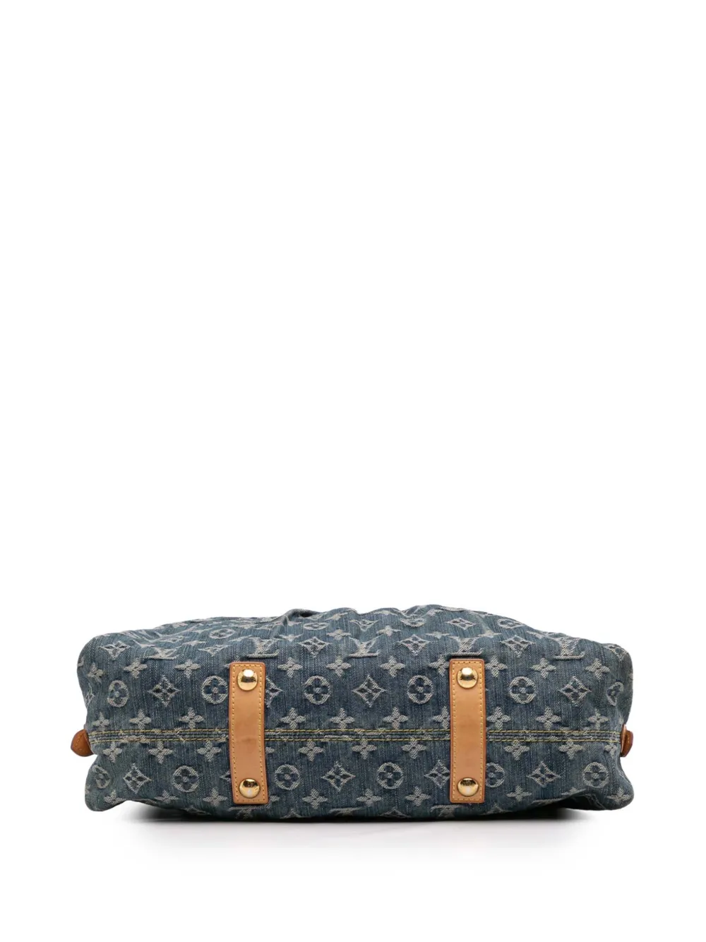 Pre-owned Louis Vuitton 2007 Monogram Denim Neo Cabby Mm Satchel In Blue