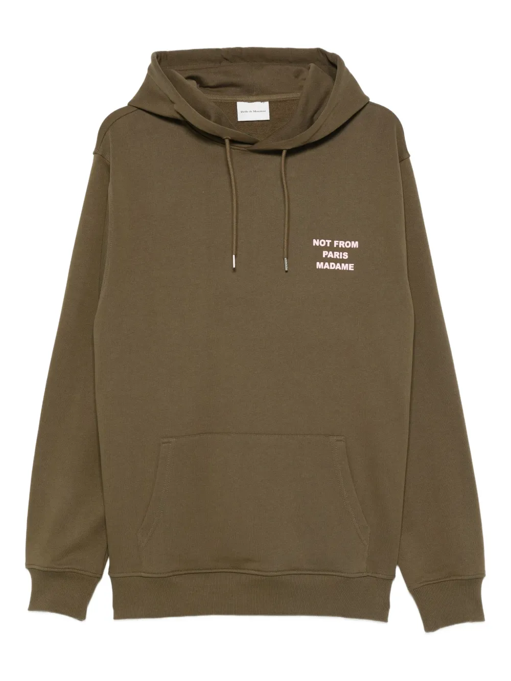 Drôle De Monsieur Le Slogan cotton hoodie | Brown | Image 1