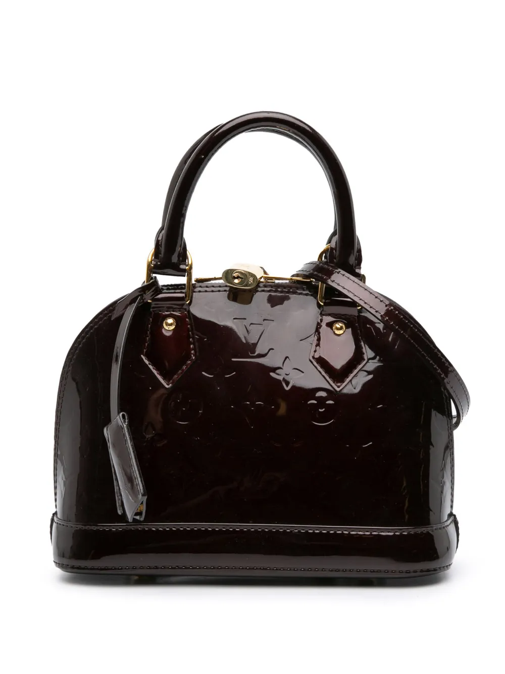 Pre-owned Louis Vuitton 2012 Monogram Vernis Alma Bb Satchel In Purple