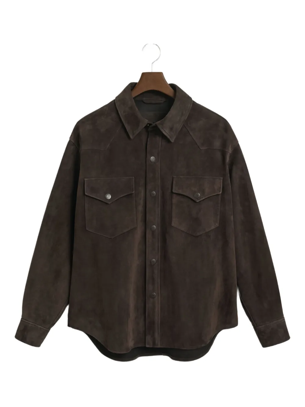GANT 240 Mulberry Street Rodeo suede double-pocket shirt | Brown | Image 1