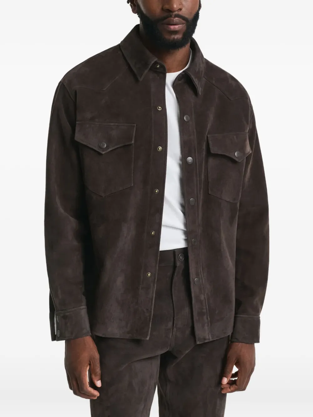 GANT 240 Mulberry Street Rodeo suede double-pocket shirt | Image 2