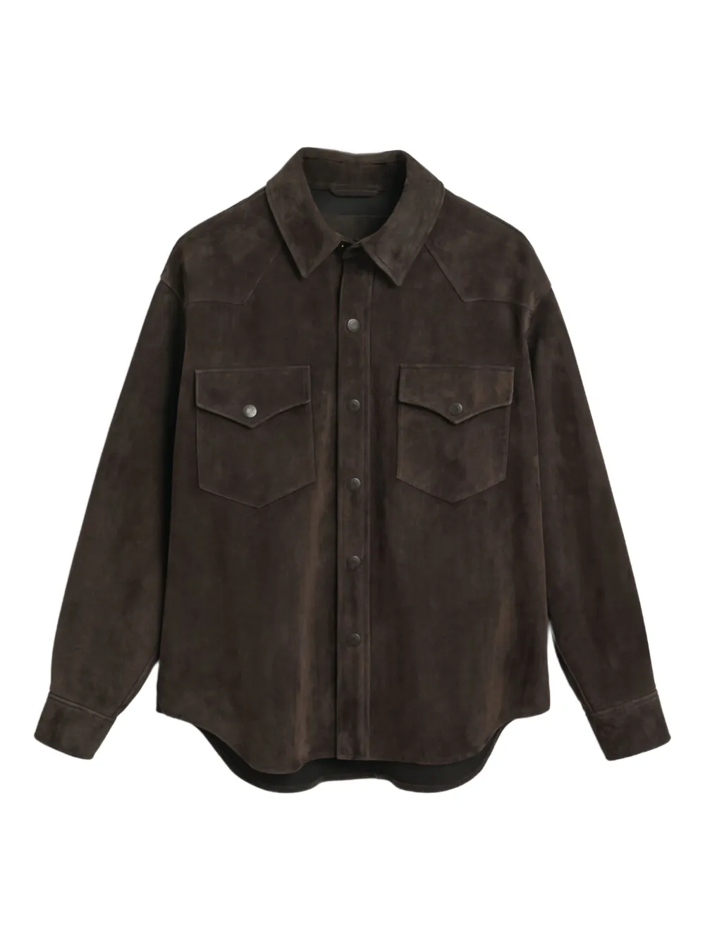 GANT 240 Mulberry Street Rodeo suede double-pocket shirt - Marrone