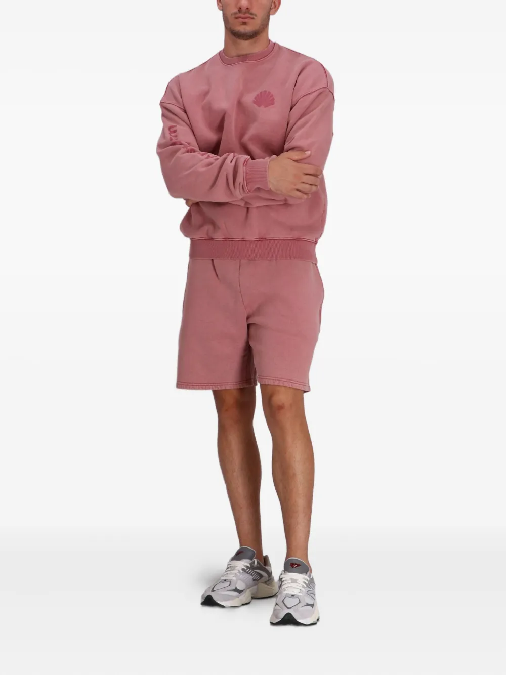 NEW AMSTERDAM Katoenen sweater met logo - Roze